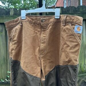 Carhartt Vintage 80s Duck Hunting Brown Work Brush Pants Made in‎ USA Size 44x30